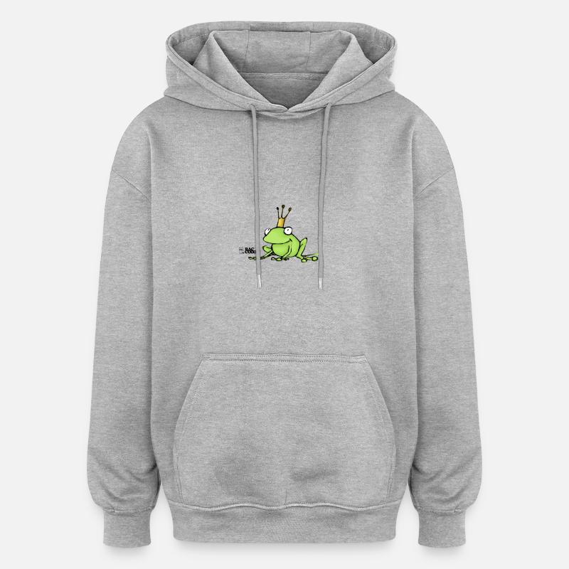 Frog King - Sweat à capuche oversize unisexe - gris chiné