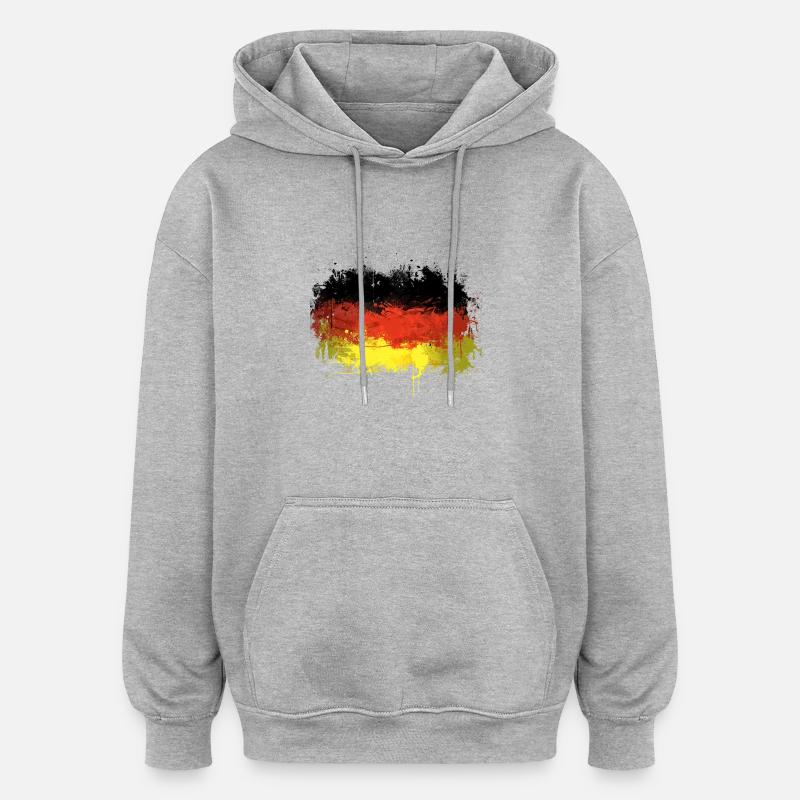 Drapeau allemand Graffiti - Sweat à capuche oversize unisexe - gris chiné