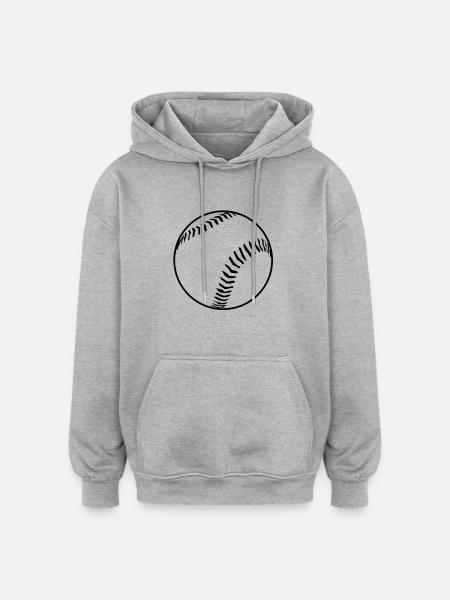 cool_baseball - Sweat à capuche oversize unisexe - gris chiné