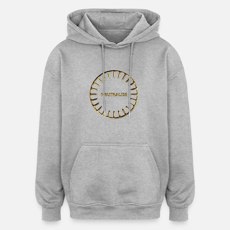 Neutralise, Sanjeevini, Schutz, Symbol, Computer - Oversized Unisex Hoodie - Grau meliert
