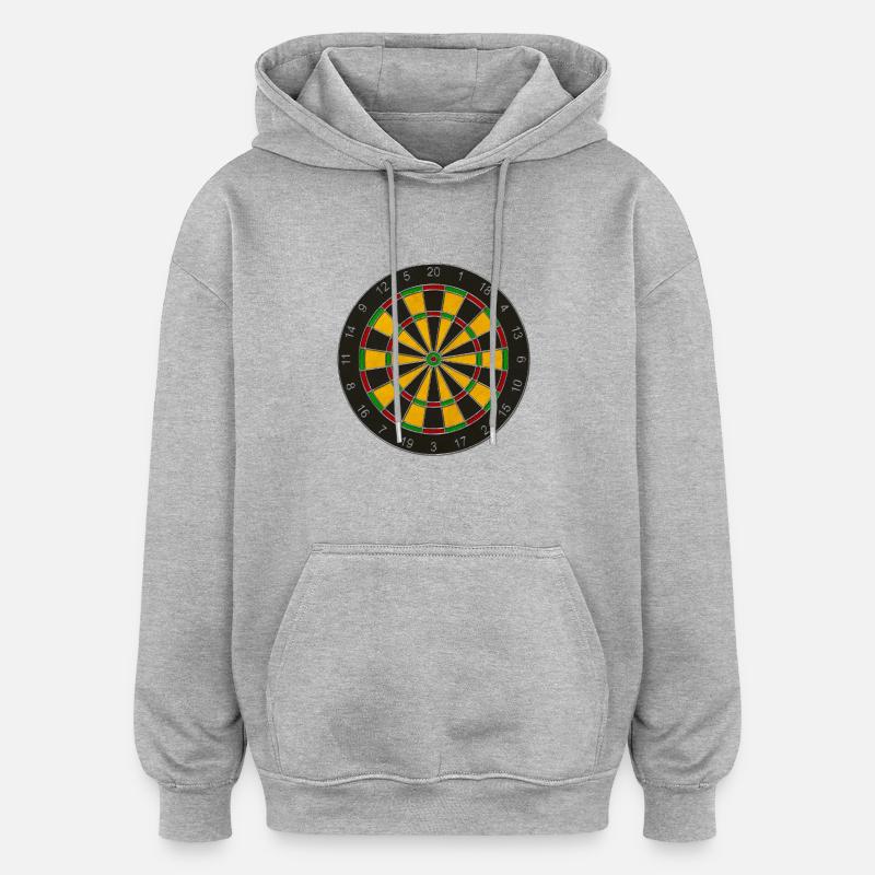 DARTscheibe / DARTboard - Oversized Unisex Hoodie - Grau meliert