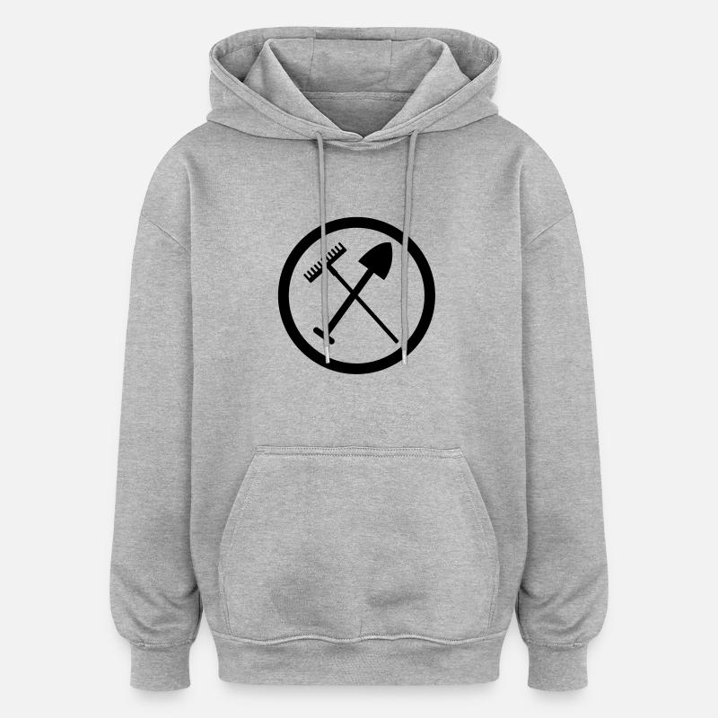 Les Jardiniers - Sweat à capuche oversize unisexe - gris chiné
