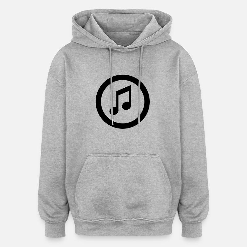 note icon - Oversized Unisex Hoodie - heather grey