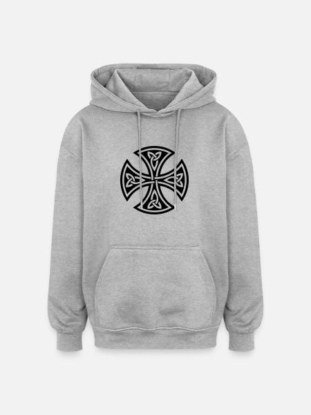 Wikinger-Design 01 - Oversized Unisex Hoodie - Grau meliert