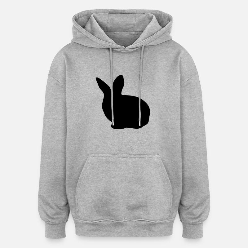 lapin - Sweat à capuche oversize unisexe - gris chiné