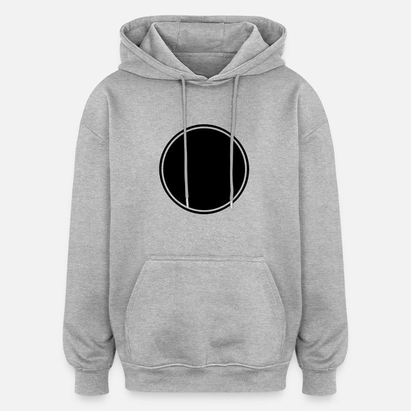 Button, mit Rahmen - Oversized Unisex Hoodie - Grau meliert