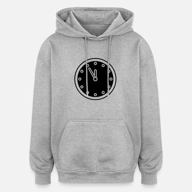 clock - Oversized Unisex Hoodie - heather grey