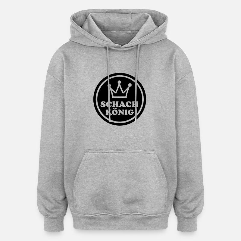 Roi d'échecs - Sweat à capuche oversize unisexe - gris chiné