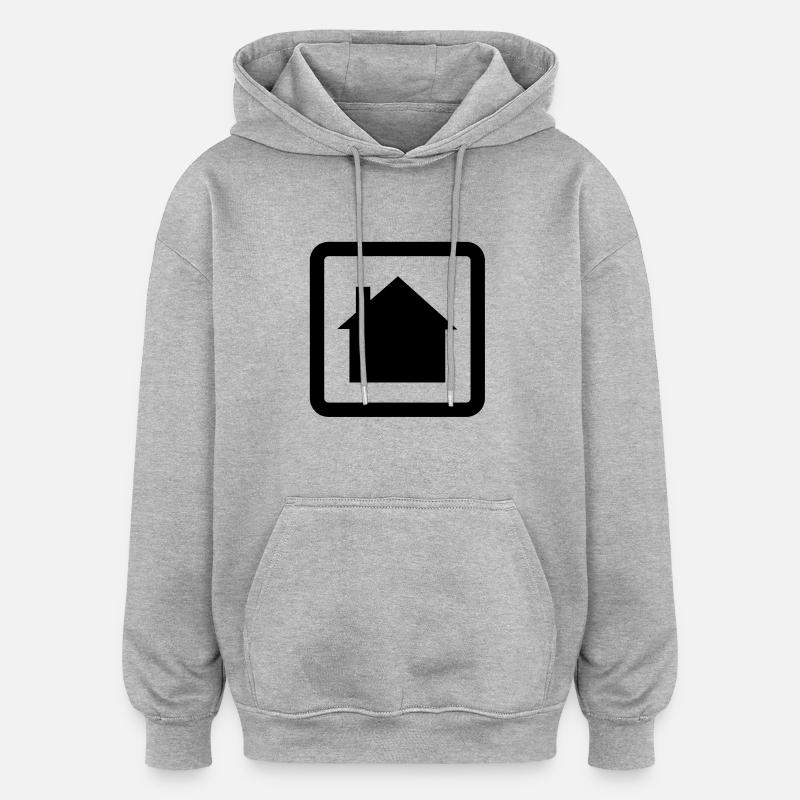 home - Sweat à capuche oversize unisexe - gris chiné