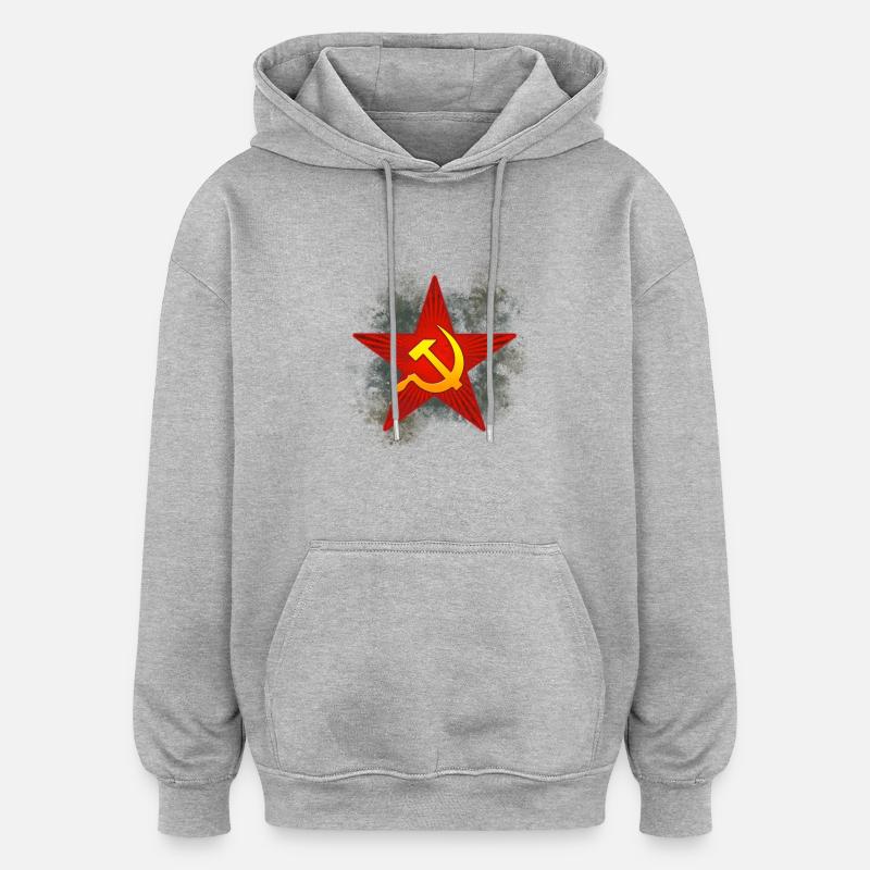 Soviet red star emblem - Oversized Unisex Hoodie - heather grey