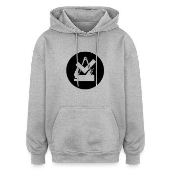 Manteau de menuisier des bras - Sweat à capuche oversize unisexe - gris chiné - Devant - Noah (186cm)