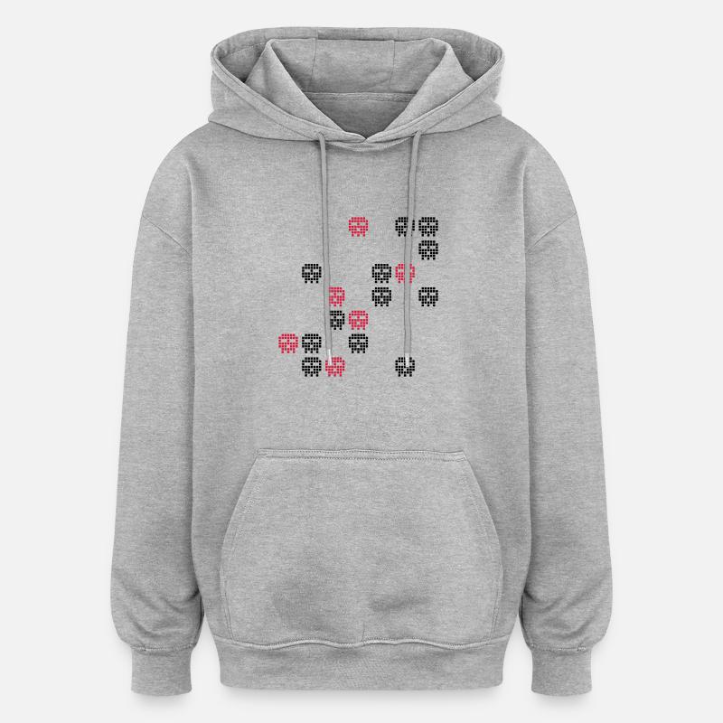 Pixel Skull Gaming Screen - Oversized Unisex Hoodie - Grau meliert