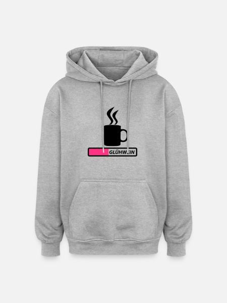 glühwein - Oversized Unisex Hoodie - Grau meliert