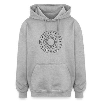 Astrologie - Sweat à capuche oversize unisexe - gris chiné - Devant - Noah (186cm)