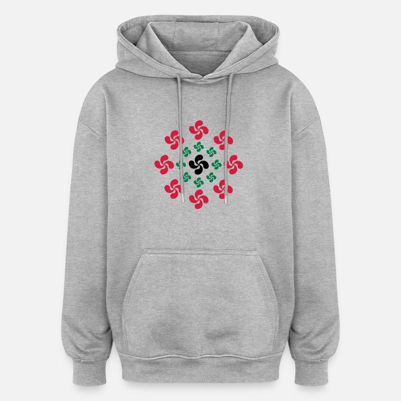 lauburu Baskenquer - Oversized Unisex Hoodie - Grau meliert