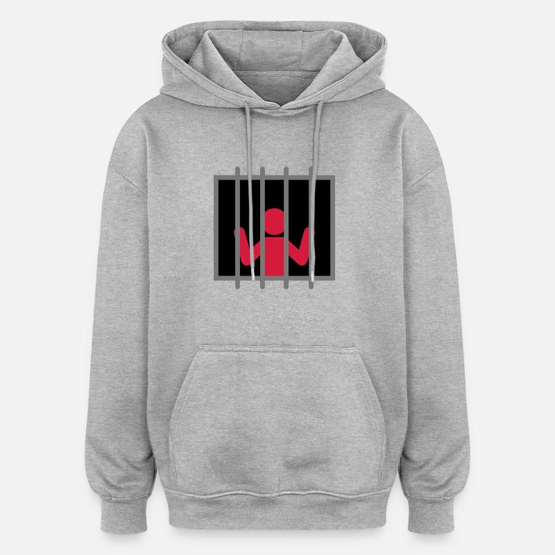 Captive Man - Sweat à capuche oversize unisexe - gris chiné