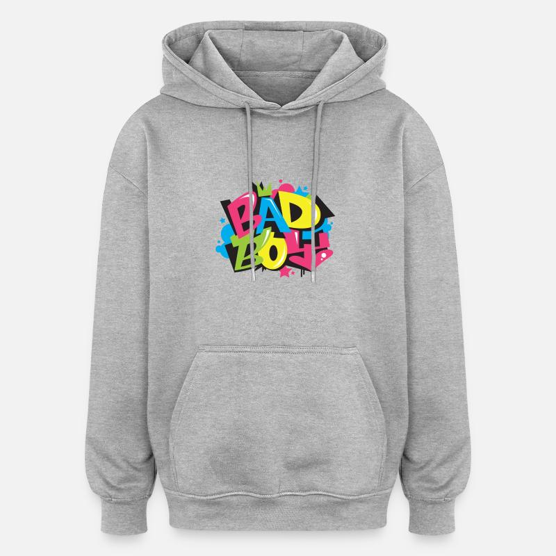 bad_boy - Sweat à capuche oversize unisexe - gris chiné