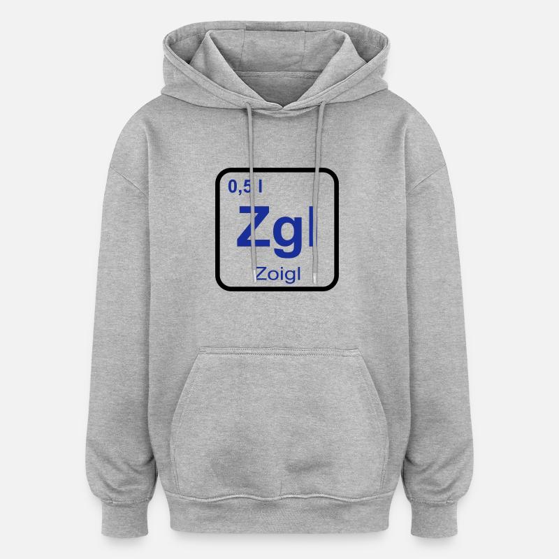 Zoigl Bier - Oversized Unisex Hoodie - Grau meliert