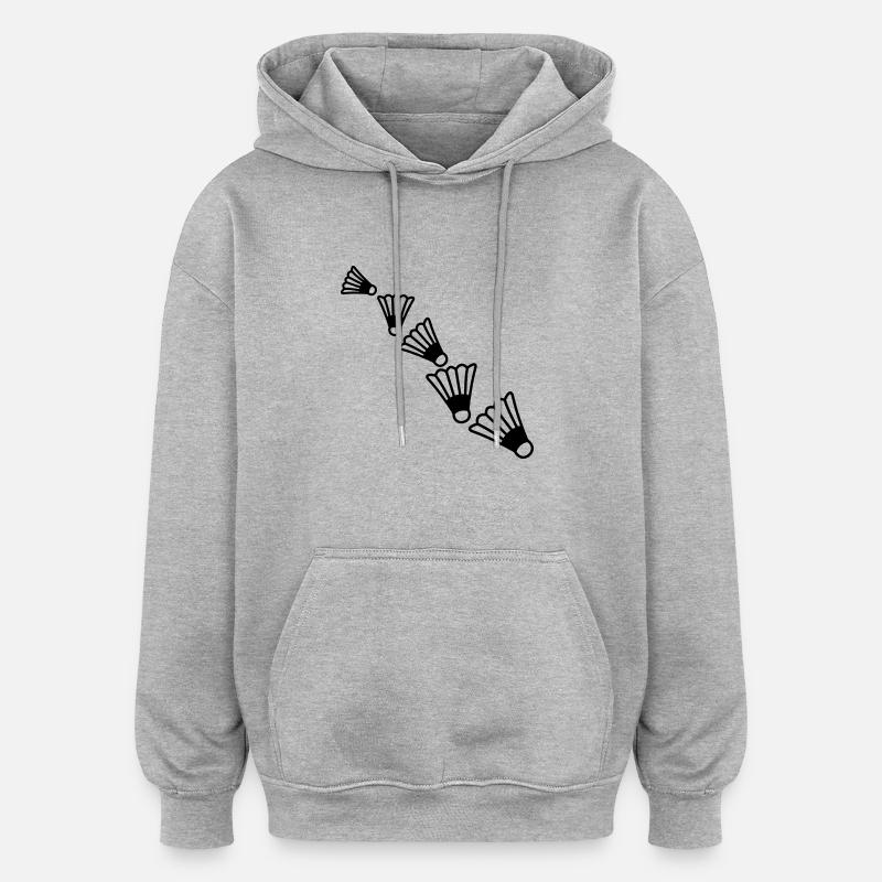 Badmintons Pattern - Oversized Unisex Hoodie - Grau meliert