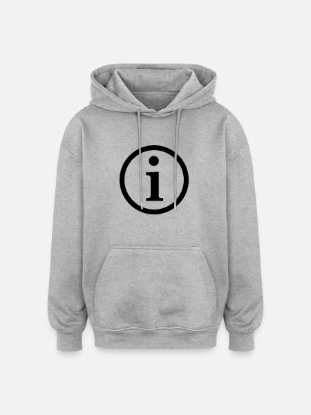 Information, Symbol - Oversized Unisex Hoodie - Grau meliert