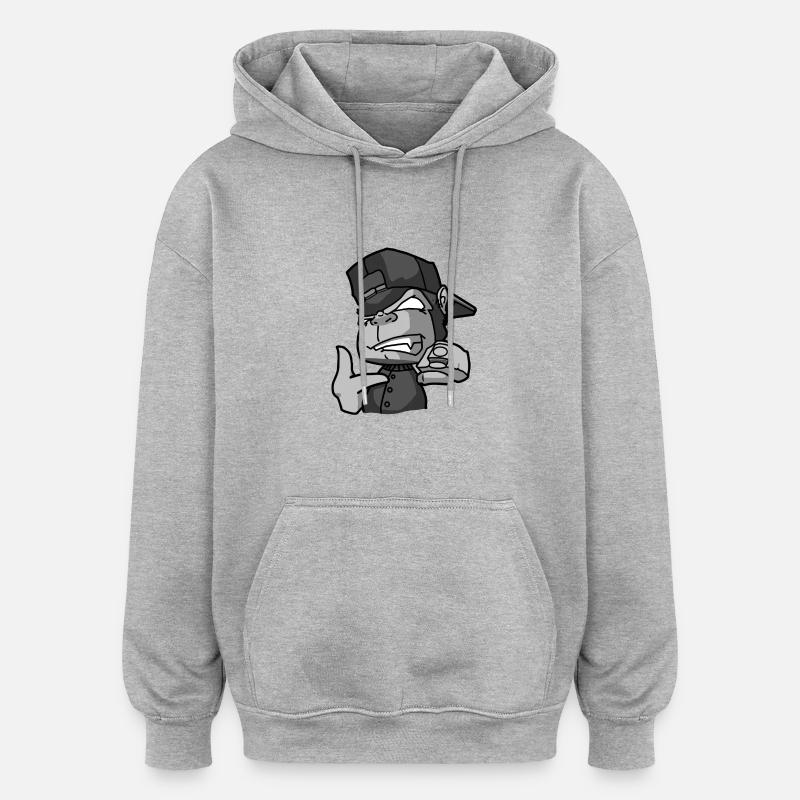 Monkey - Oversized Unisex Hoodie - Grau meliert