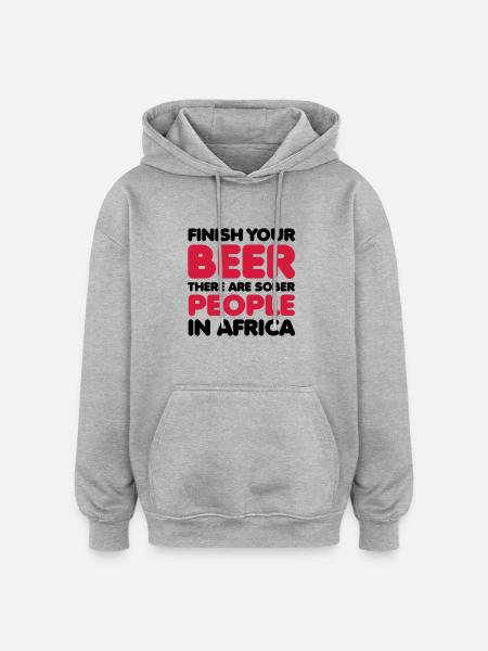 Beer - Oversized Unisex Hoodie - Grau meliert