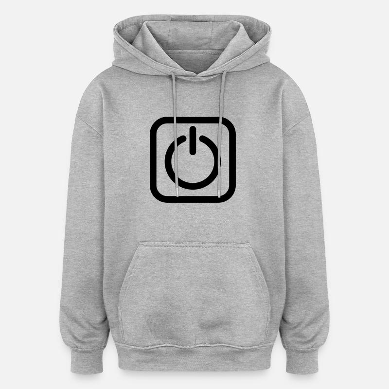 Arrêt sur marche Interrupteur marche-arrêt - Sweat à capuche oversize unisexe - gris chiné