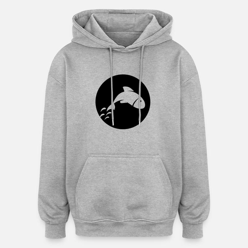 Fish - Oversized Unisex Hoodie - heather grey