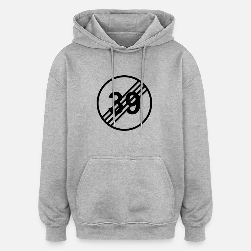 40 Anniversaire - Sweat à capuche oversize unisexe - gris chiné