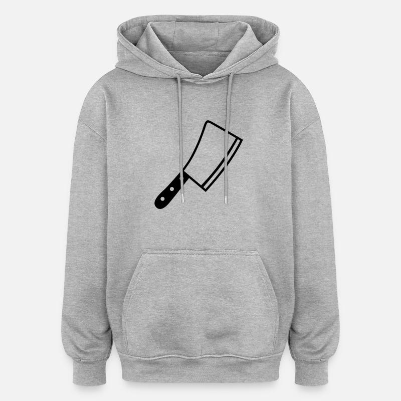 Couteau - Sweat à capuche oversize unisexe - gris chiné