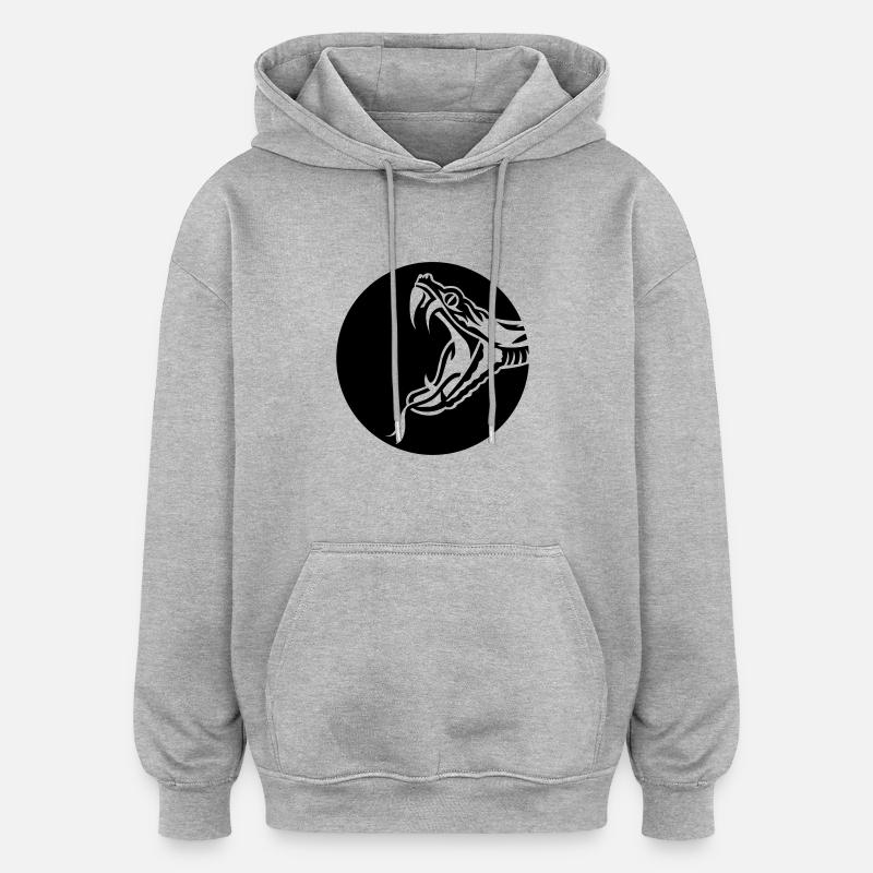 Serpent - Sweat à capuche oversize unisexe - gris chiné