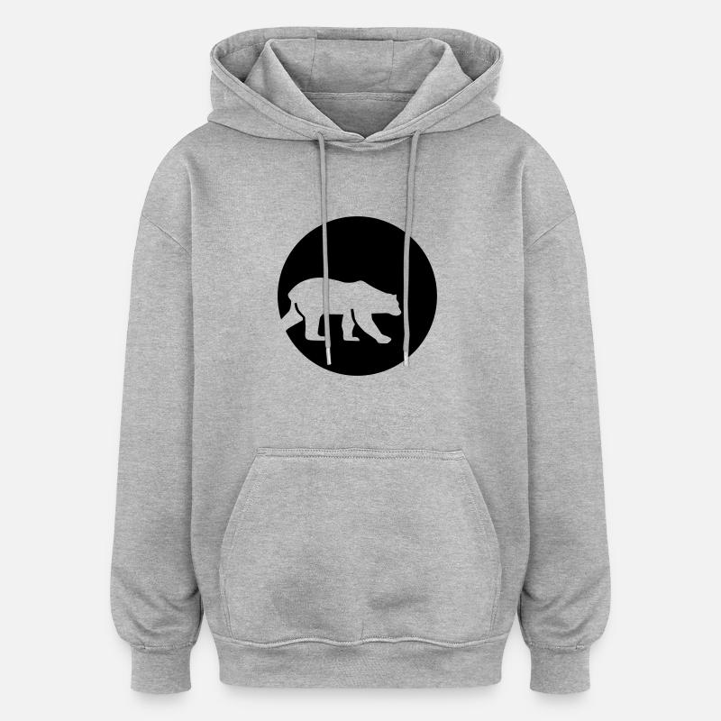 Ours polaire - Sweat à capuche oversize unisexe - gris chiné