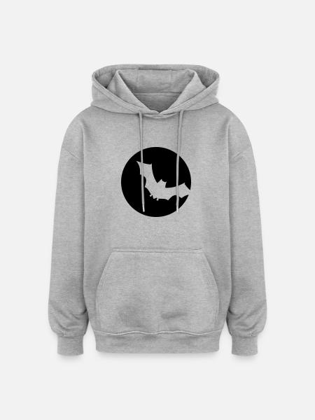 Bat - Oversized Unisex Hoodie - heather grey