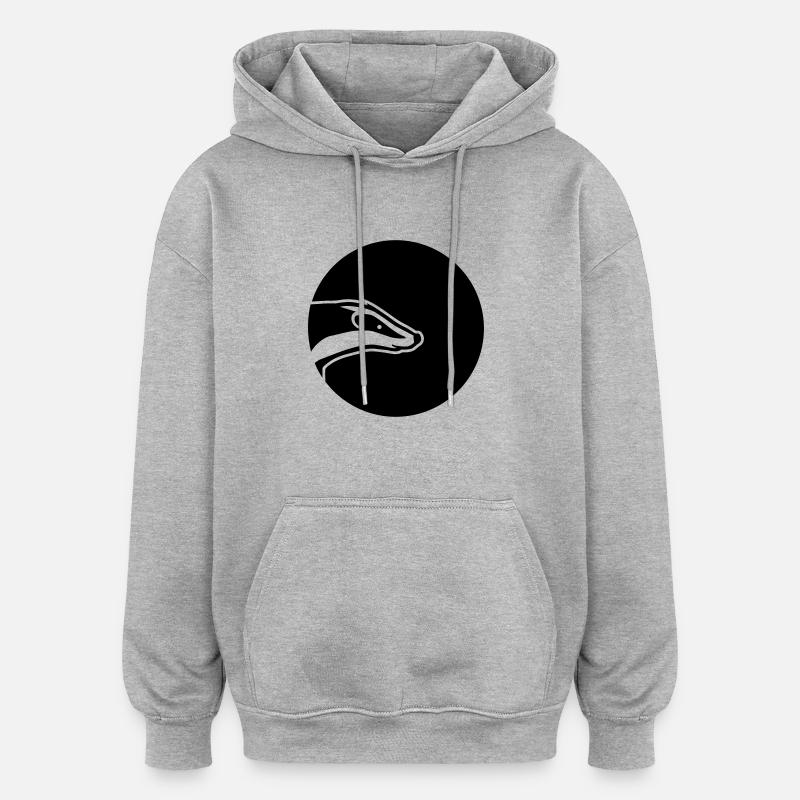 Blaireau - Sweat à capuche oversize unisexe - gris chiné