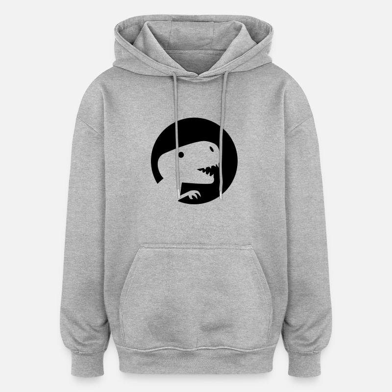 Dinosaure - Sweat à capuche oversize unisexe - gris chiné