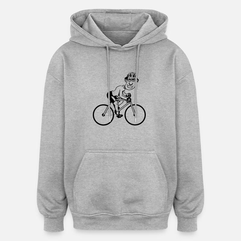 Vélo vélo drôle - Sweat à capuche oversize unisexe - gris chiné
