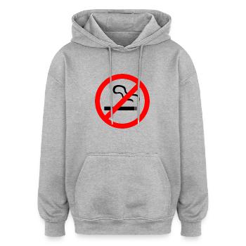 Rauchen verboten - Oversized Unisex Hoodie - Grau meliert - Vorne - Noah (186cm)
