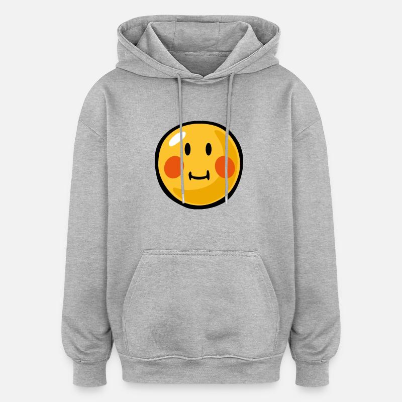Smiley blushed - Felpa con cappuccio unisex oversize - grigio melange