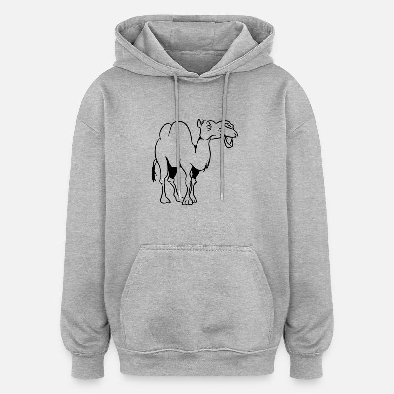 Kamel doof lieb - Oversized Unisex Hoodie - Grau meliert