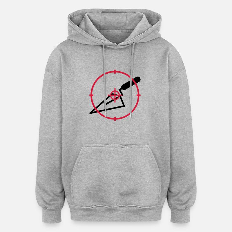 carreleur / carrelage / construction / maçon - Sweat à capuche oversize unisexe - gris chiné