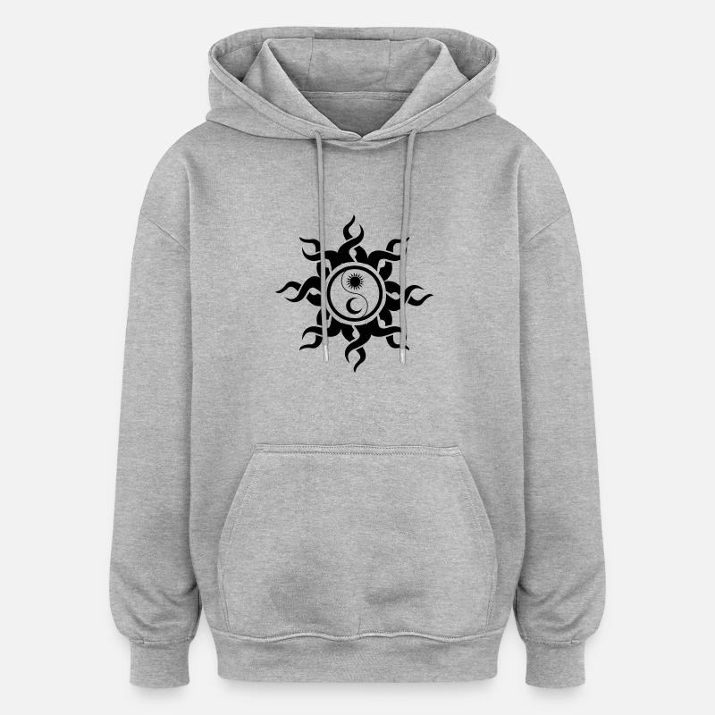 sonne_mond - Sweat à capuche oversize unisexe - gris chiné