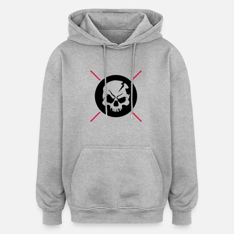 skull design - Oversized Unisex Hoodie - Grau meliert