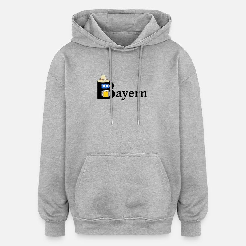Bavière - Sweat à capuche oversize unisexe - gris chiné