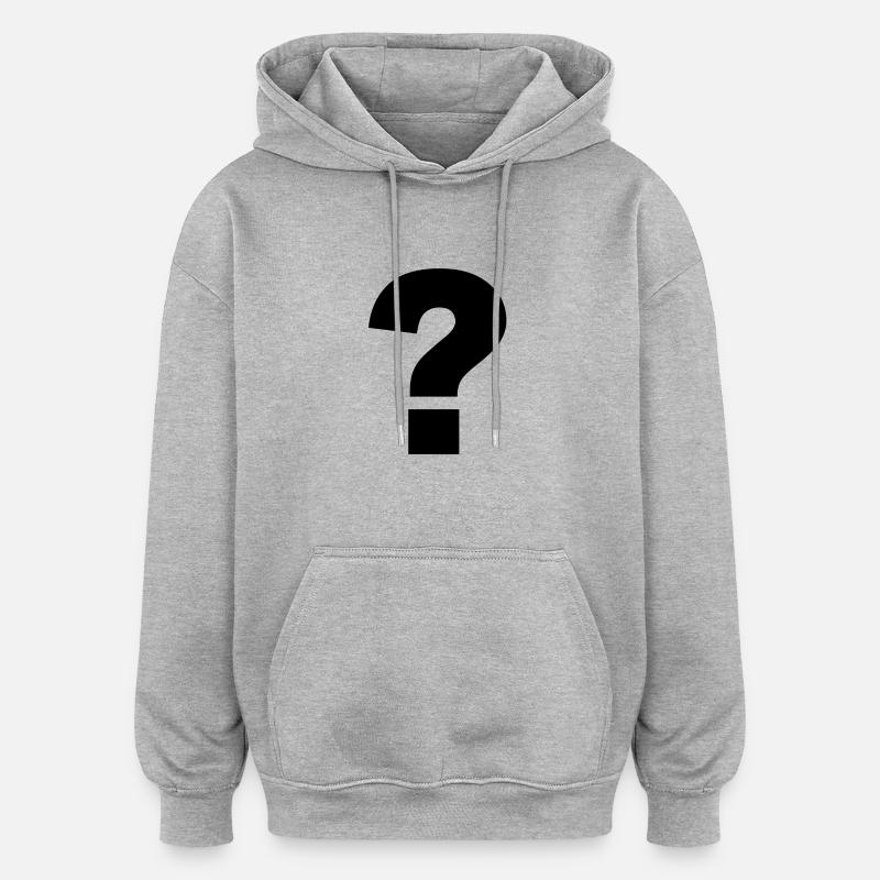 Point d’interrogation noir - Sweat à capuche oversize unisexe - gris chiné