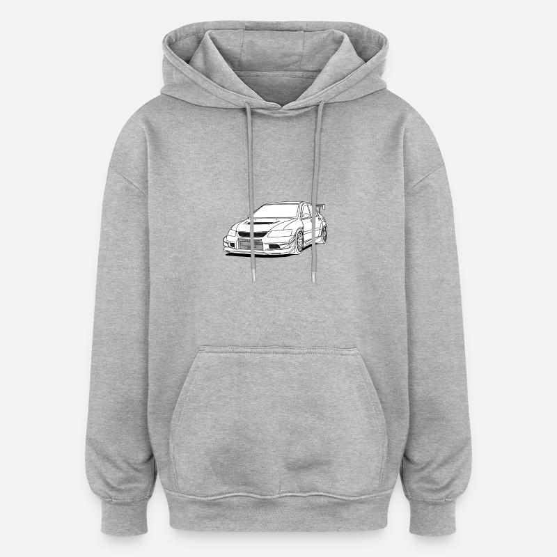 Lancer white - Sweat à capuche oversize unisexe - gris chiné