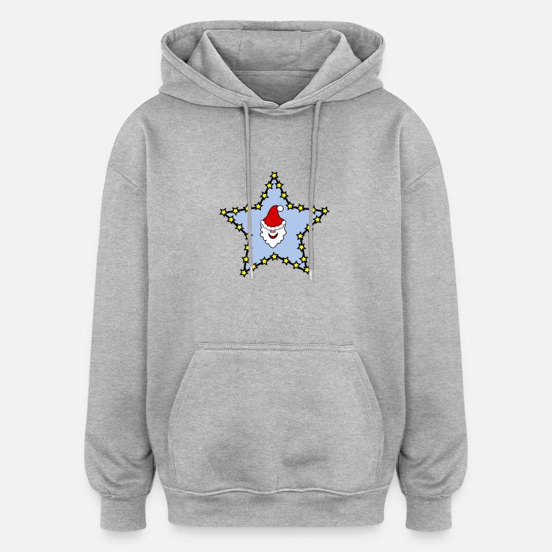 Étoile de Noël - Sweat à capuche oversize unisexe - gris chiné