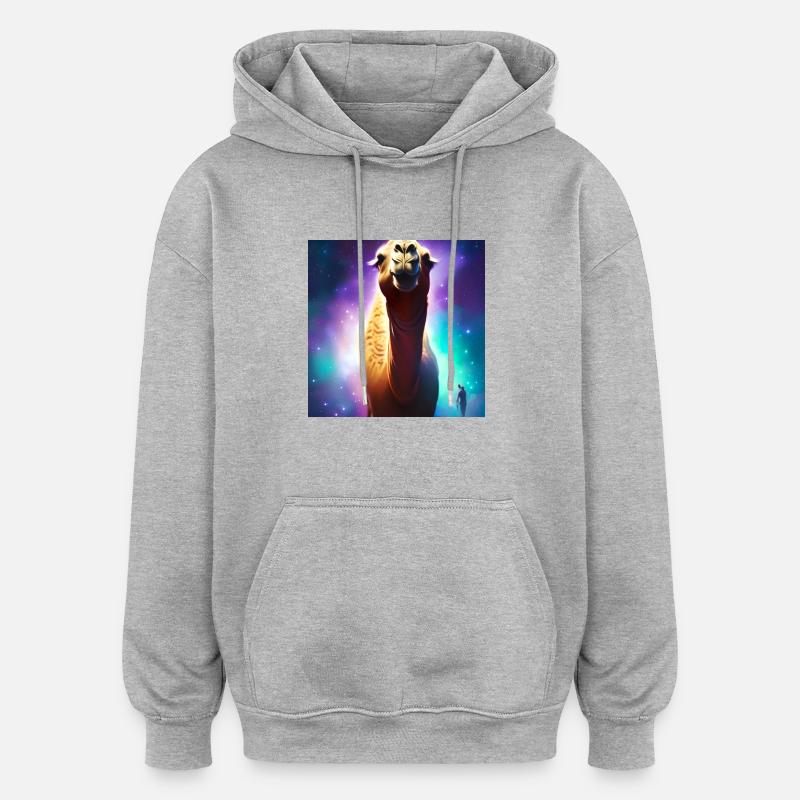 Dromedary Camel - Galaxy Space - Sweat à capuche oversize unisexe - gris chiné