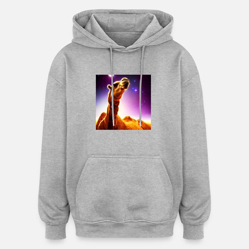 Dromedar Kamel - Wüstenschiff - Oversized Unisex Hoodie - Grau meliert