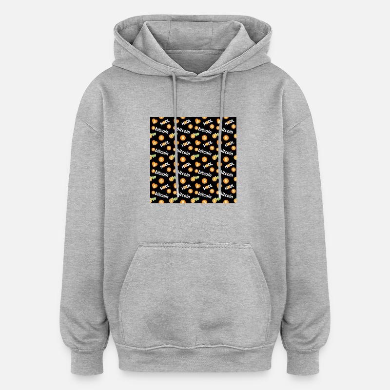 Bitcoin-Muster - Krypto - Kryptowährung - BTC - Oversized Unisex Hoodie - Grau meliert