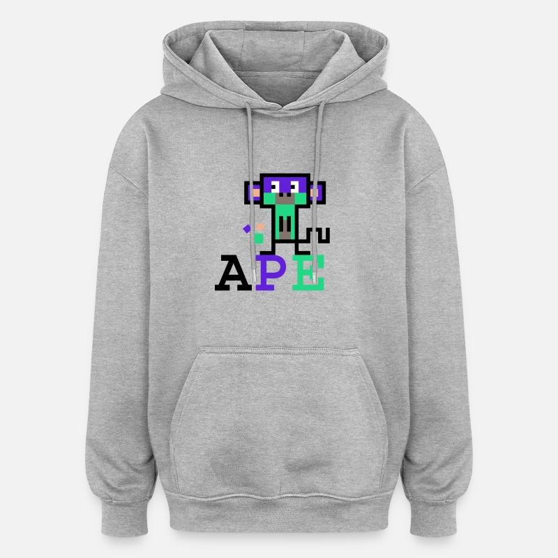 Crypto Ape 2 - Sweat à capuche oversize unisexe - gris chiné